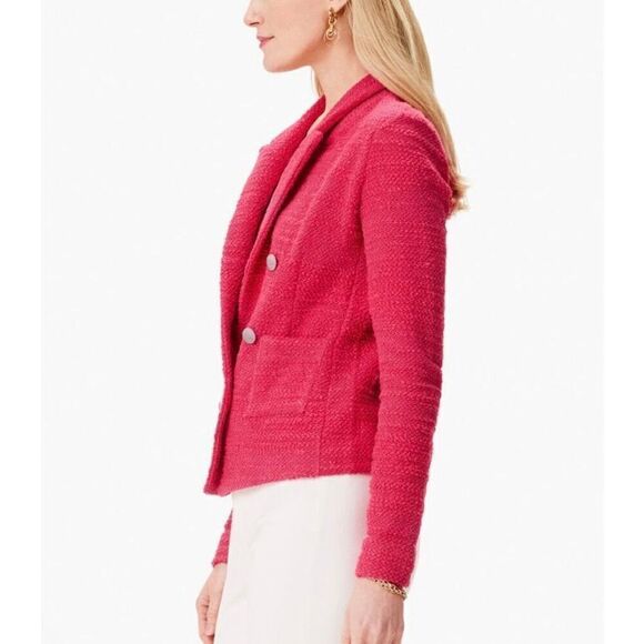 Nic + Zoe Textured Femme Knit Jacket Blazer Bright Rose Women's Size XL NWT $198 - Picture 3 of 7